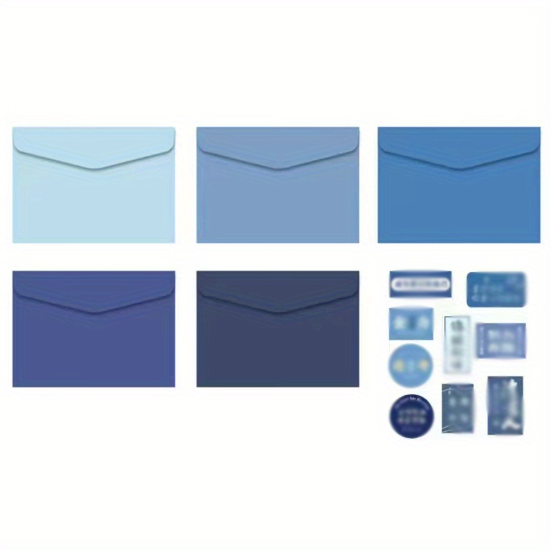 Enveloppe de couleur unie simple Petite en-tête occidentale (paquet unique  de 5 enveloppes + 1 autocollant) - Temu France