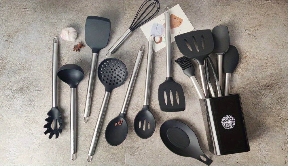  Kitchen Utensil Set - 16 Silicone Cooking Utensils