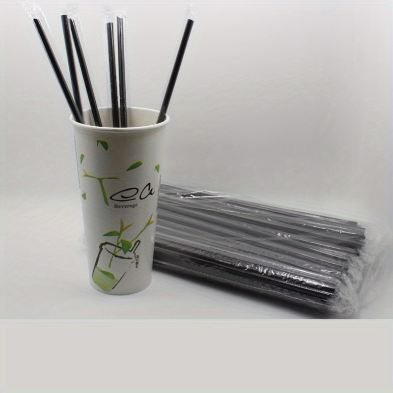 Drink Thick Straws, Disposable Black/clear, Plastic Pearl Milk Tea Straws,  Individually Packaged - Temu