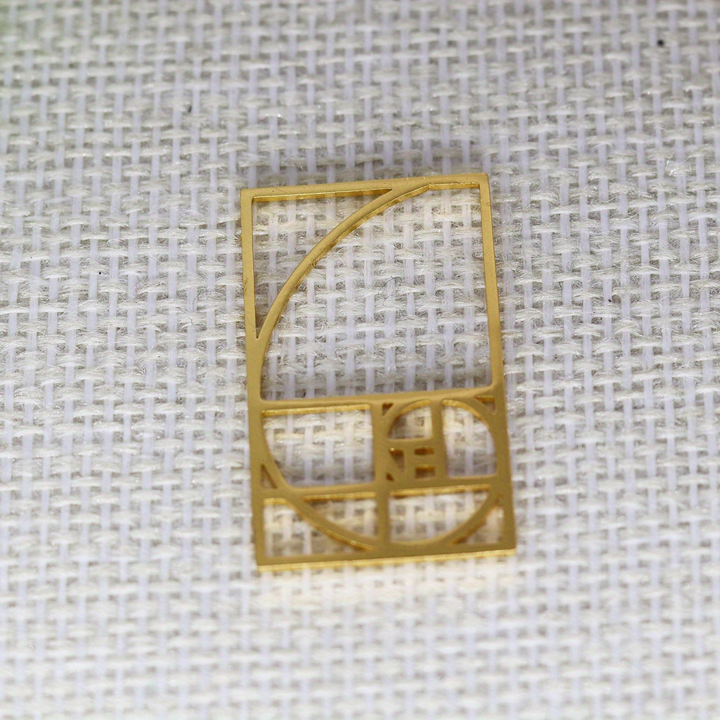 5pc Fibonacci Two Tone Finish Geometry Math Charm Pendant for Necklace Crafts