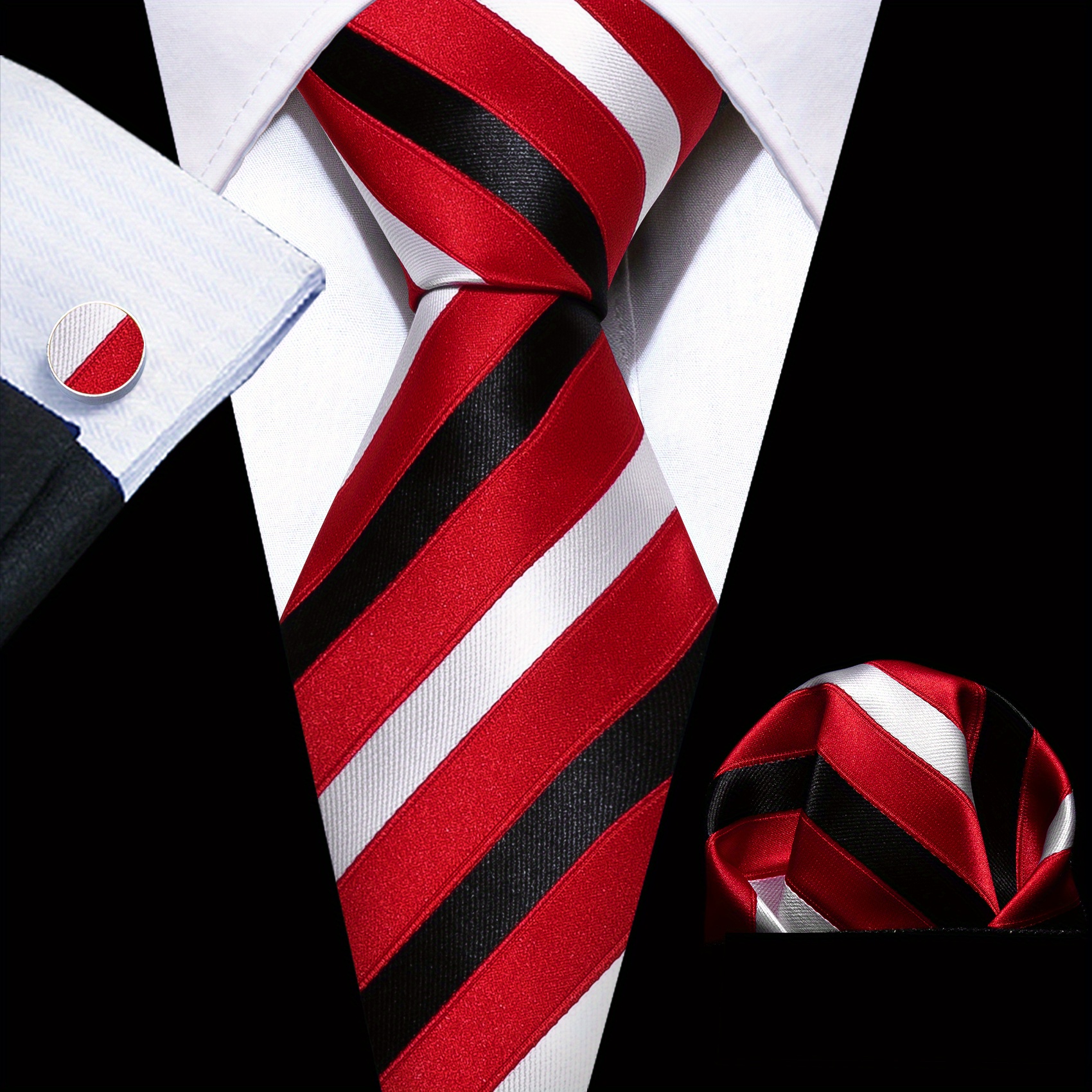 Barry Wang Stripe Necktie Set
