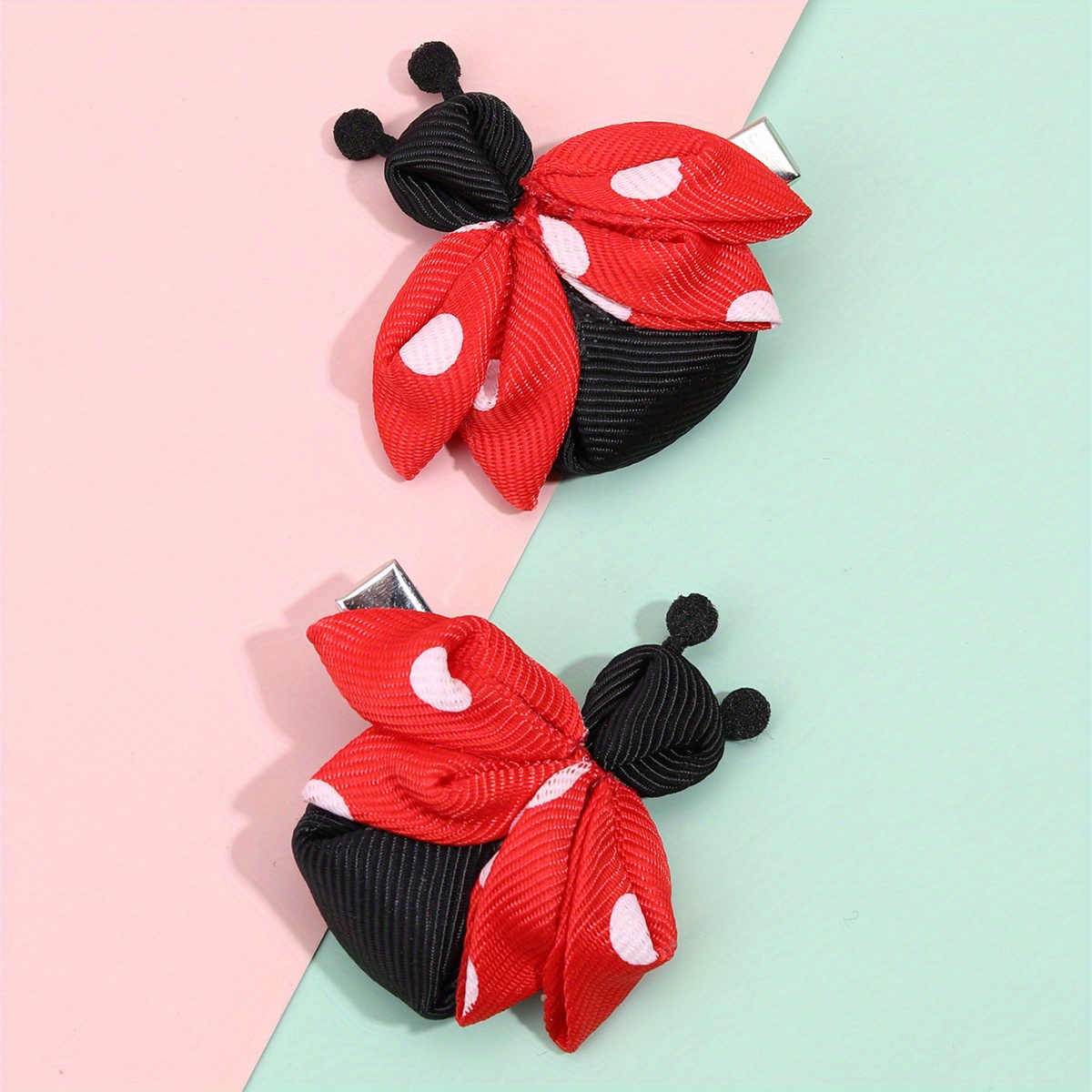 2pcs simpatico cartone animato creativo coccinella fermagli per capelli set  accessori per capelli decorativi regalo per feste per ragazze