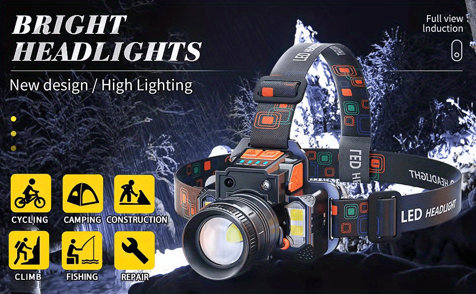 high power bright Rechargeable LED Headlamp Headlight head Lamp Torch  fishing
