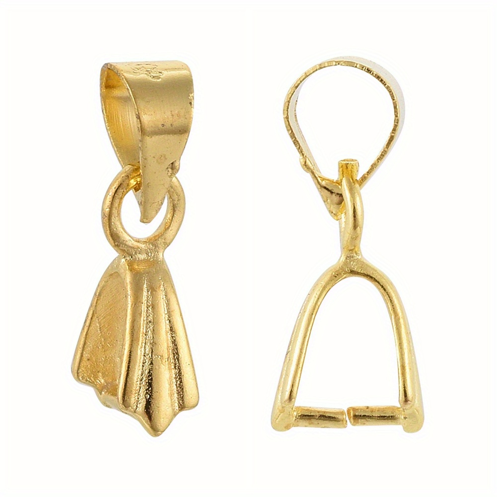 Golden Platinum Color Brass Ice Pick and Pinch Bails Pendant Clip