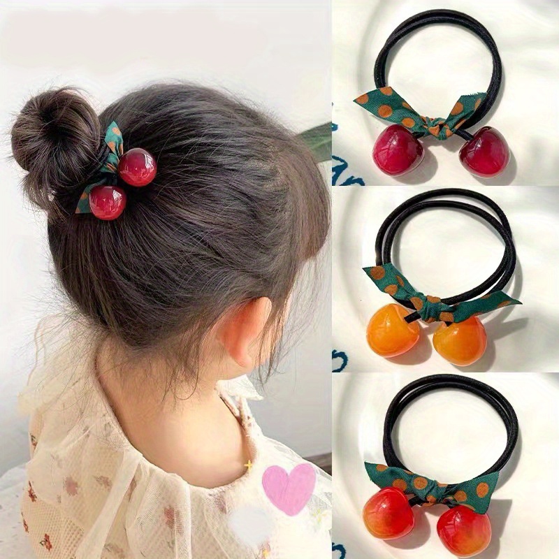 3pcs / Sets Cherry Hair Tie Accessoires Cheveux Filles - Temu France