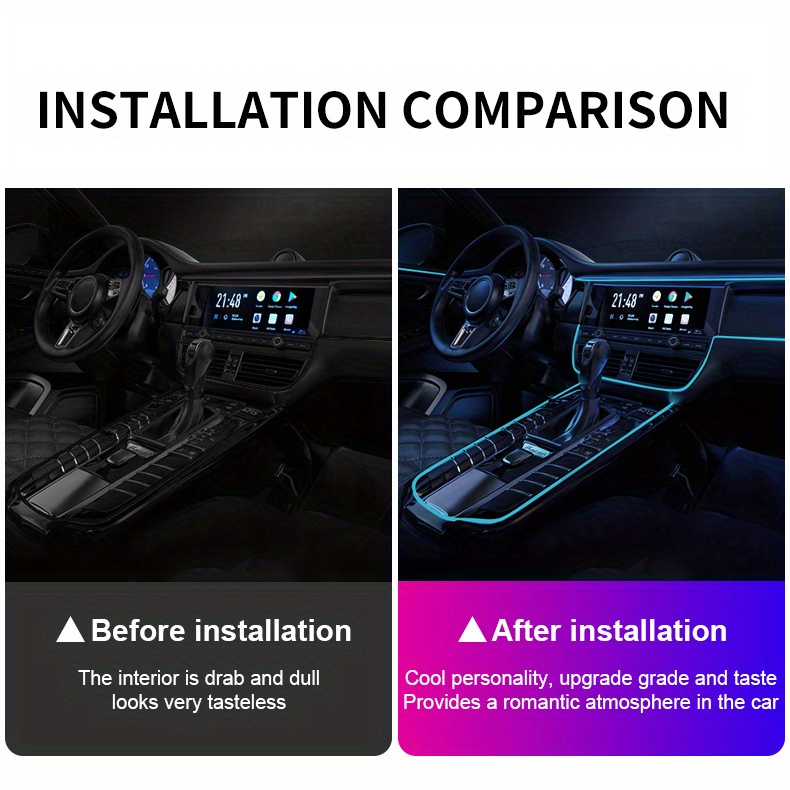 STRISCIA LED RGB per interni auto, 6m Con App Remoto EUR 39,00 - PicClick IT