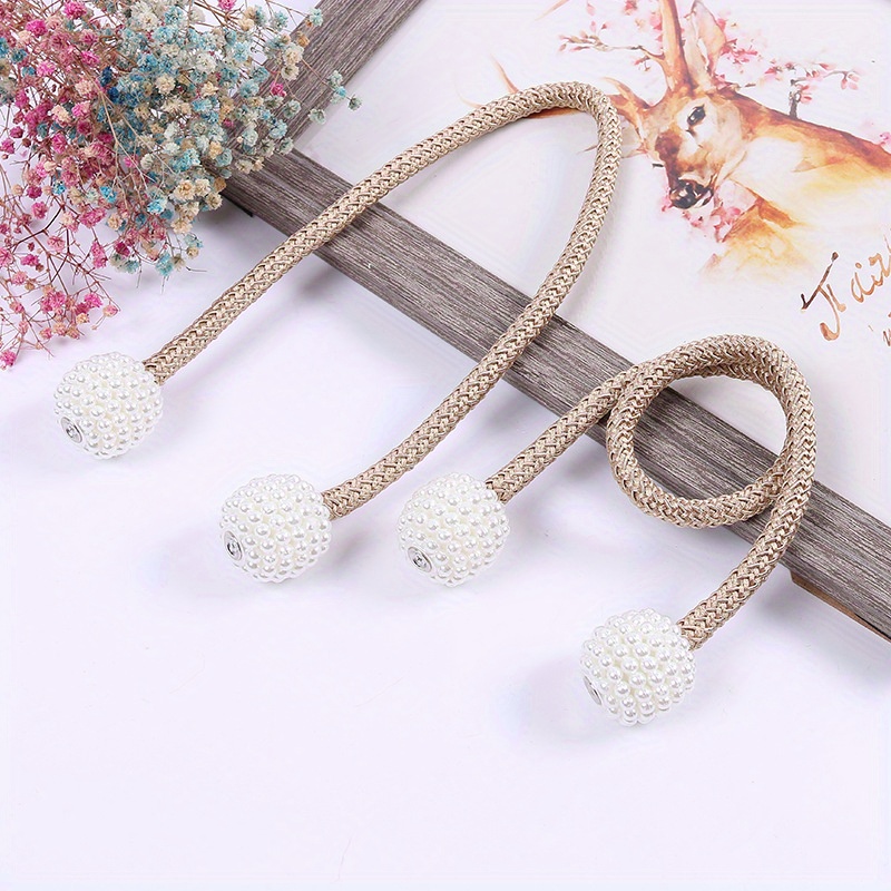 Pearl Magnetic Curtain Clips Curtain Holders Tieback Buckles Clips Hanging  Ball Buckle Tie Back Curtain Accessories Home Decor
