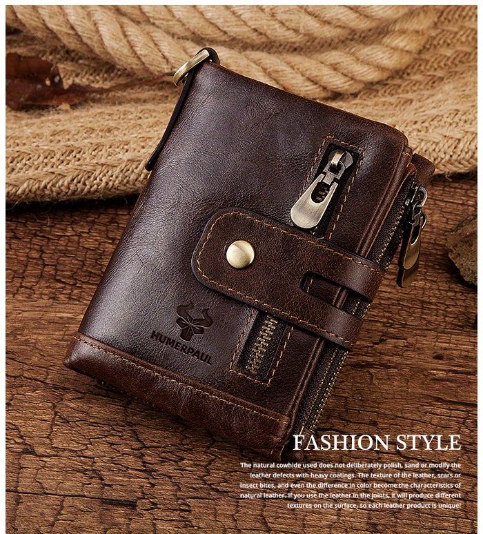 Men's Wallets Vintage Leather Hasp Small Coin Pocket Purse Card Holder  Money Bag