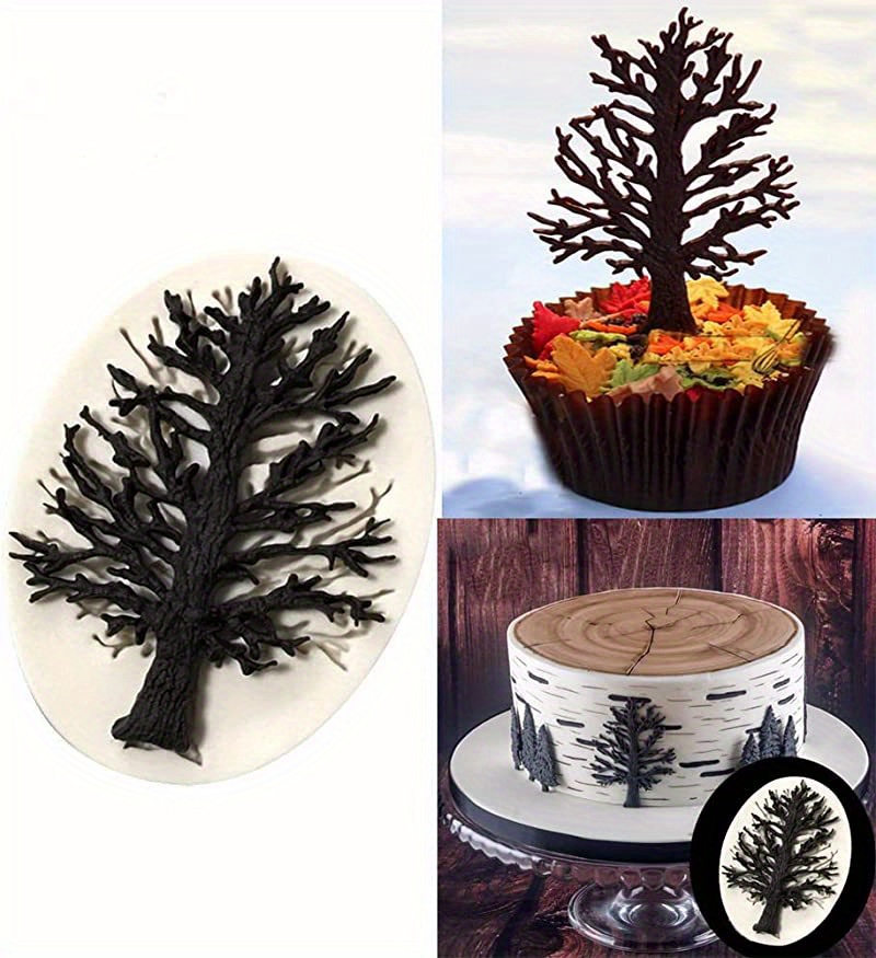 3d Silicone Tree Trunk Chocolate Mold For Diy Cake Decorating And Baking -  Perfect For Fondant, Ice Cube Trays, And Kitchen Gadgets - Temu