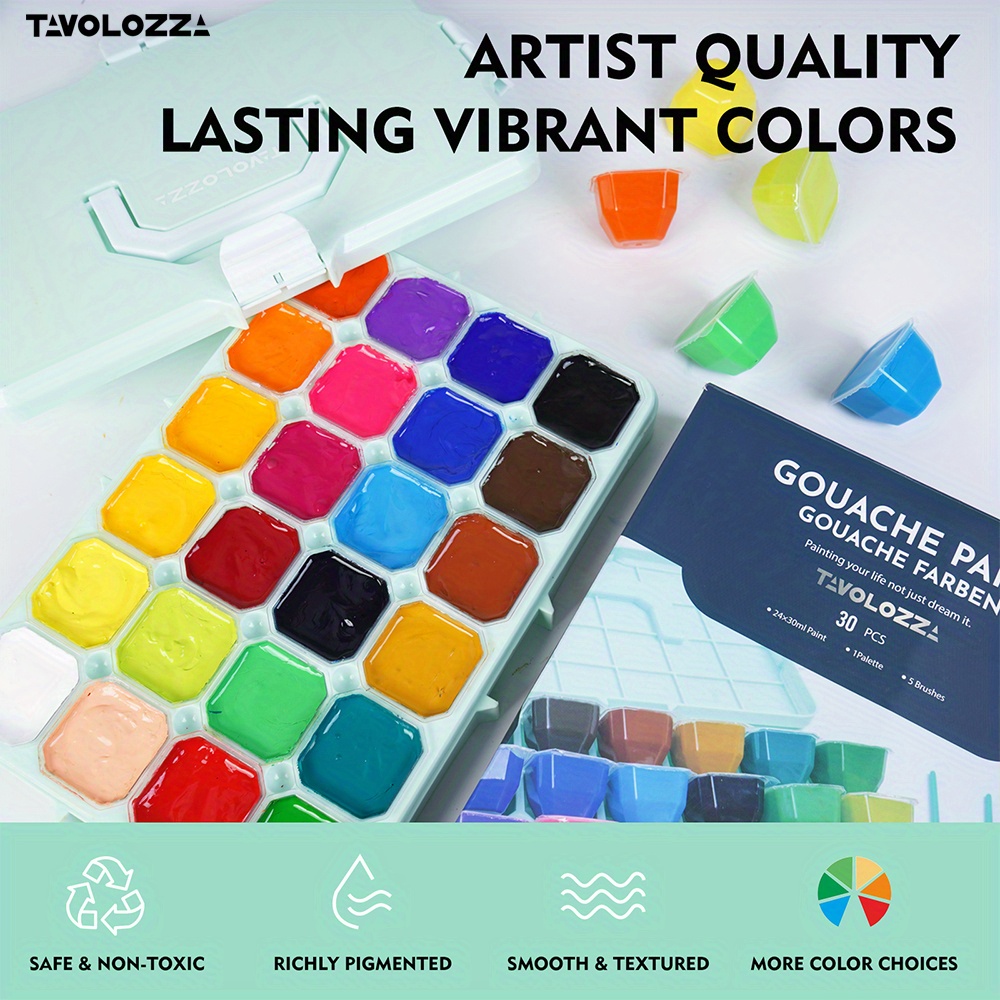 24colors Tavolozza Gouache Paint Set Unique Jelly Cup - Temu