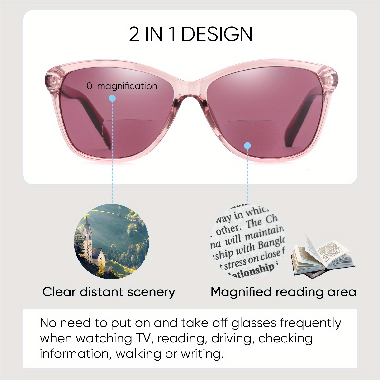 Superior Bifocal Reading Sunglasses Women Retro Sun Readers - Temu