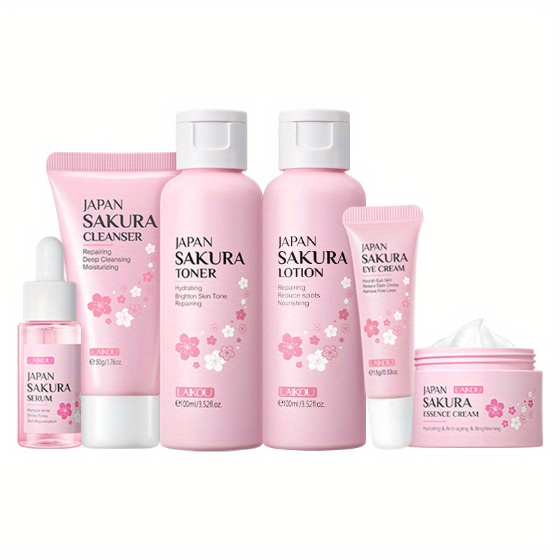 Sakura Skin Care Set Even Skin Tone Hydrating Rejuvenating - Temu