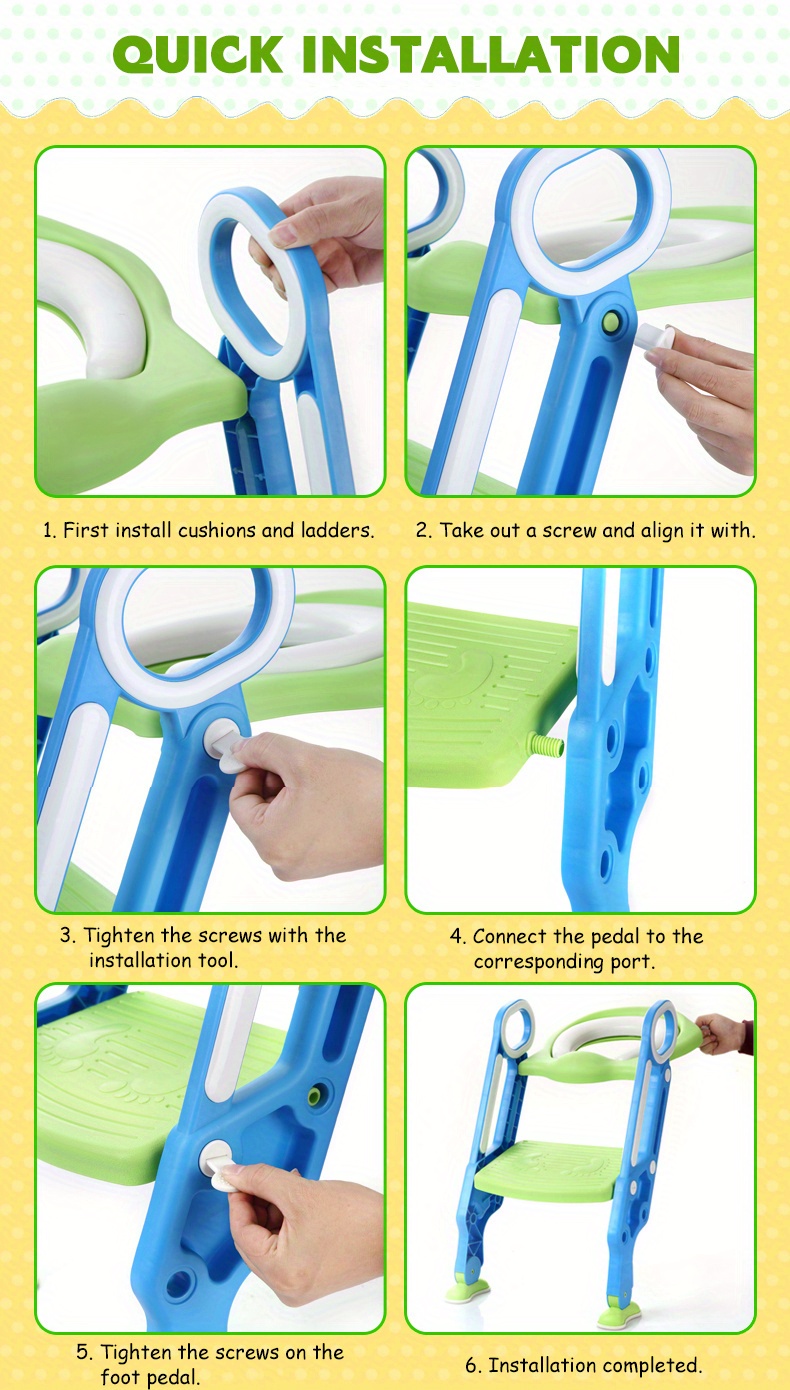 Potty Training Toilet Seat Step Stool Ladder Padded Seat Non Temu