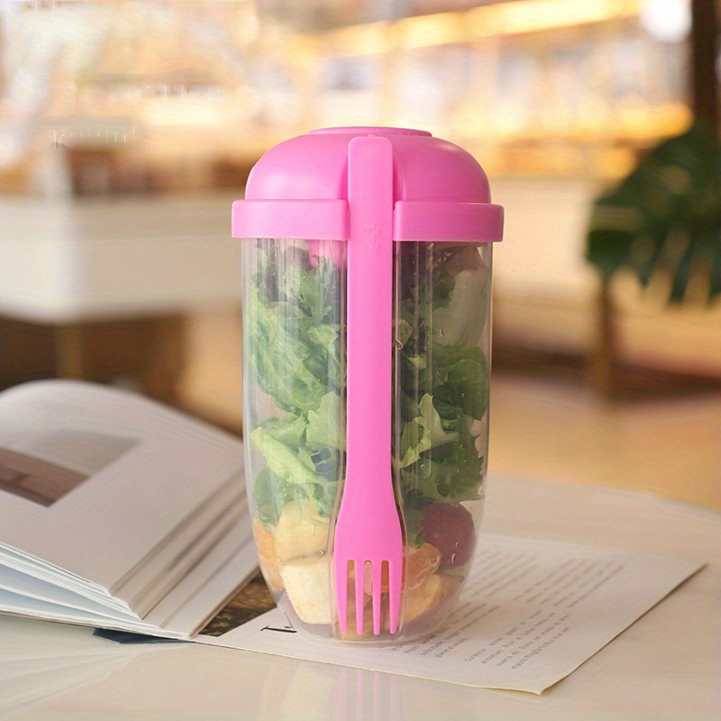 1pc Salad Cup, Portable Salad Meal Shaker Cup, Plastic Healthy Salad  Container Fork, Salad Dressing Holder, Salad Cup For Picnic Lunch  Breakfast, Kitchen Stuff, Kitchen Gadgets, Back To School Supplies  1070ml/36.2oz- Fresh