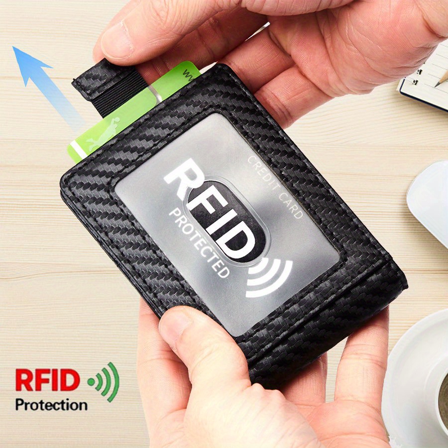 Ultra Thin Carbon Fiber Wallet For Man Rfid Anti Theft Brush Bilfold ...