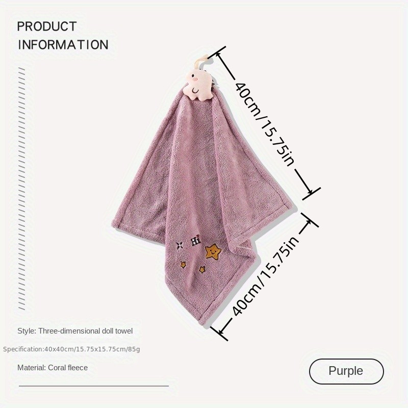 Bowknot Hanging Towel For Wiping Hands Coral Fleece Quick - Temu