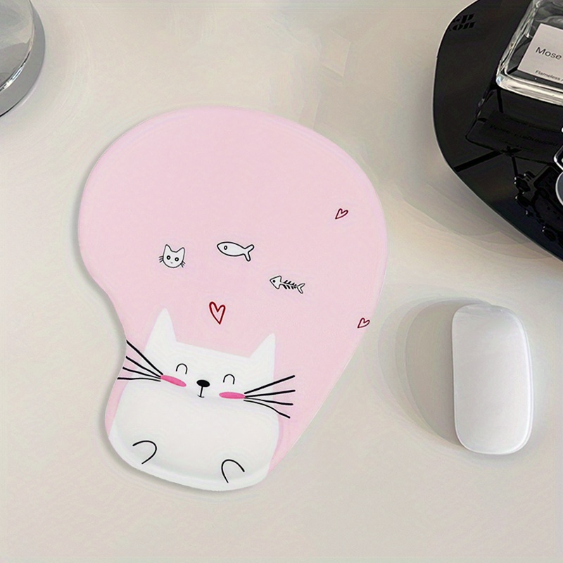 Kawaii Cat Mouse Pad Wrist Support Cute Comfort Durable 3d - Temu