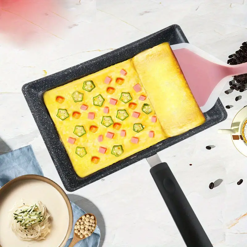 Non-stick Japanese Omelette Pan With Wave Pattern Arc Shape