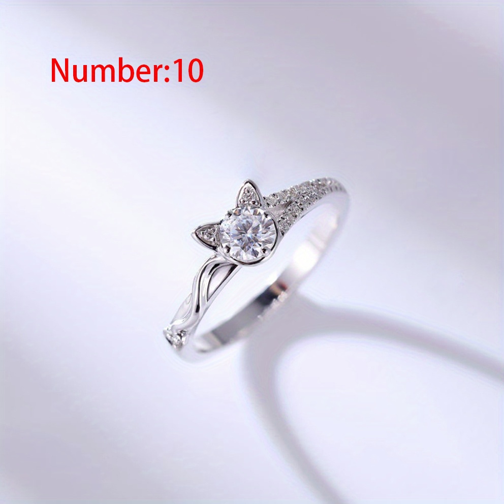 Men's Silver Moissanite Cat Ring, Engagement Style