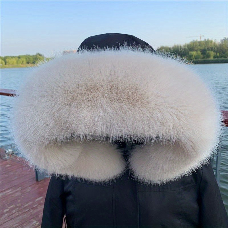 Faux Fur Trim for Hood Replacement Detachable Fur Hood Trim of Winter Coat  Unise