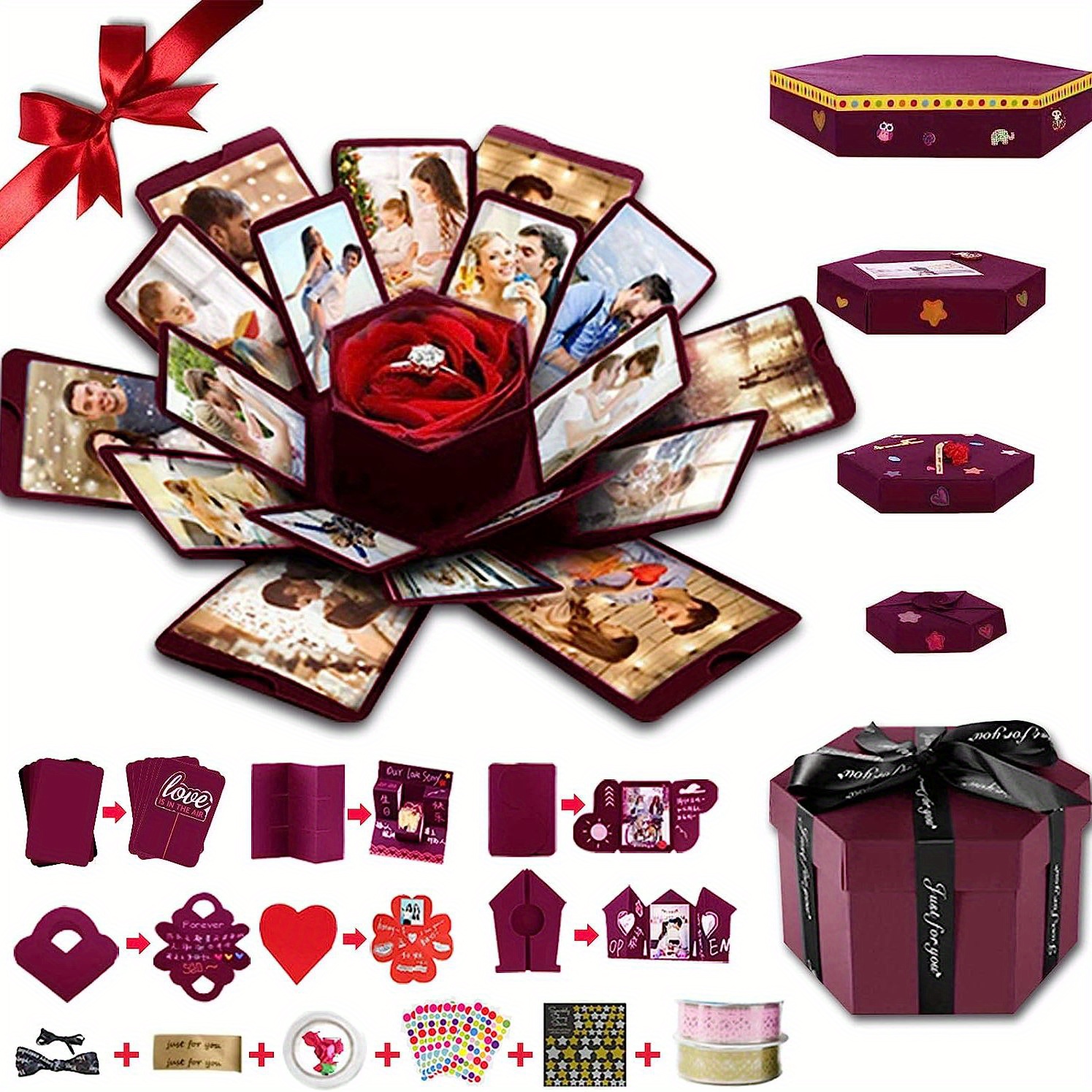 Cheap PDTO Explosion Box Scrapbook DIY Photo Album Valentine Creative  Exploding Gift Boxes