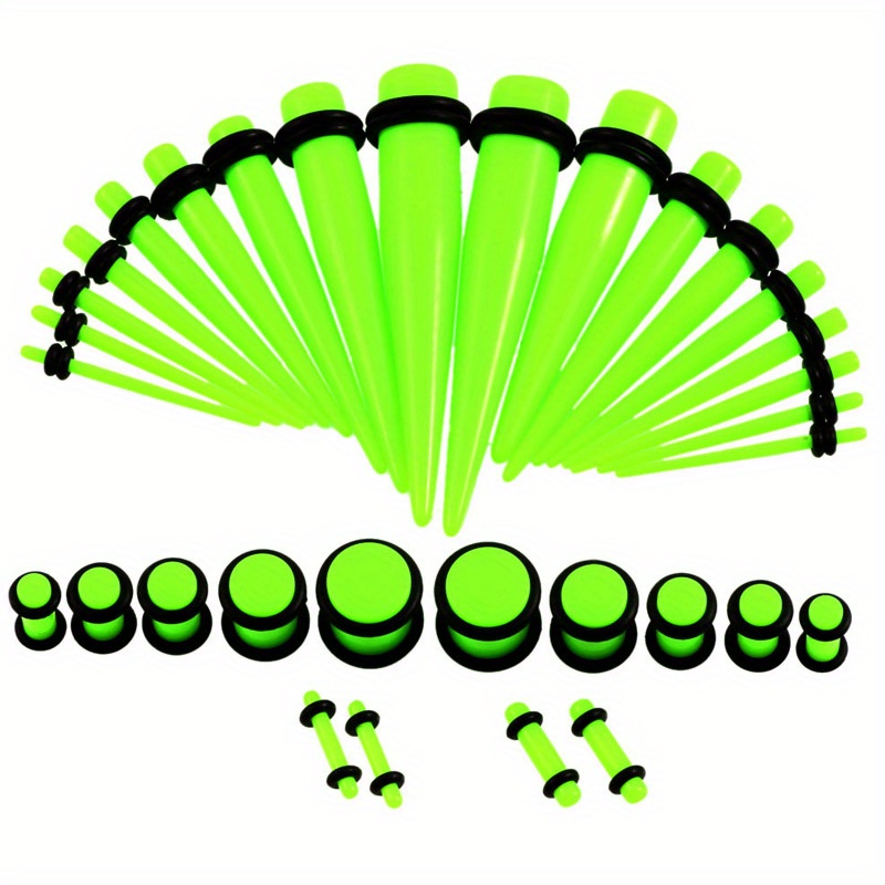36 Pcs Colorful Acrylic Ear Gauges Taper Stretching Kit