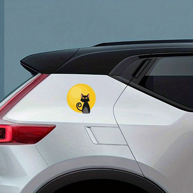 Creative Cartoon Funny Moon Cat Car Stickers Reflective - Temu United ...