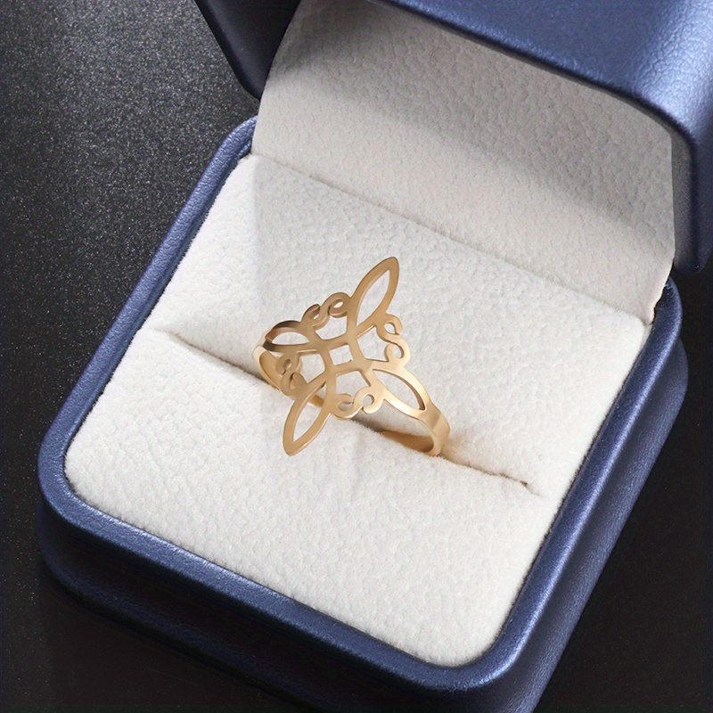 Exquisite Fashion Knot 201 Stainless Steel Ring For Women Knot Rings Meaning Jewelry Accessories New Year Gift