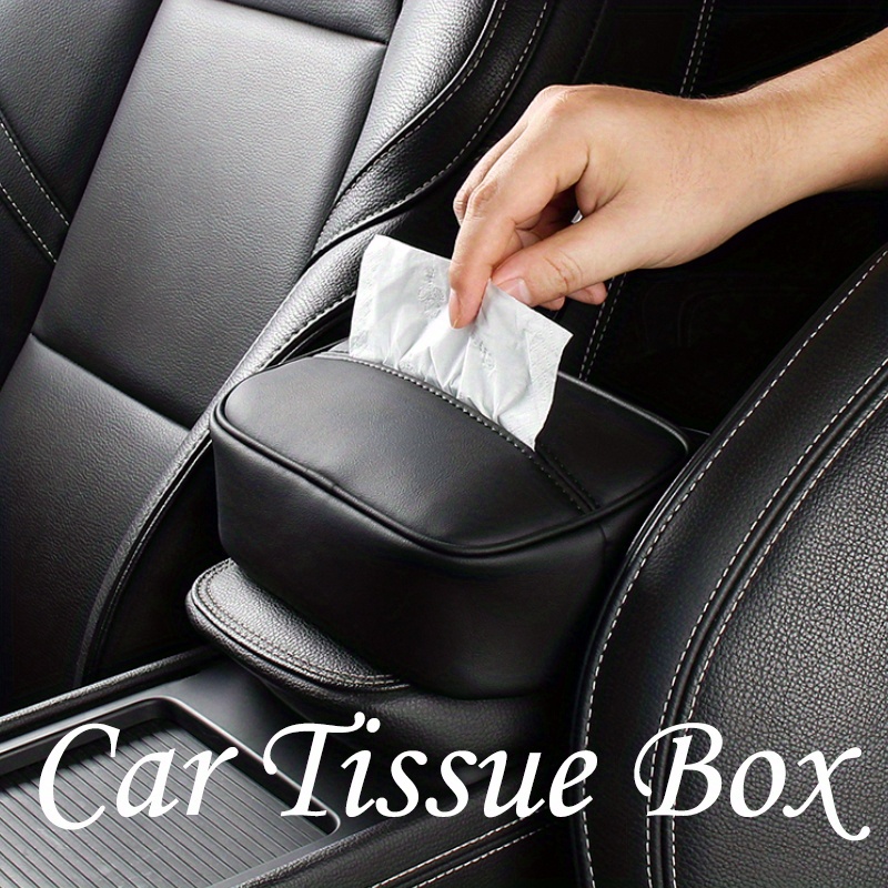 1pc Car Tissue Box Multifunctional Car Seat Hanging Leather