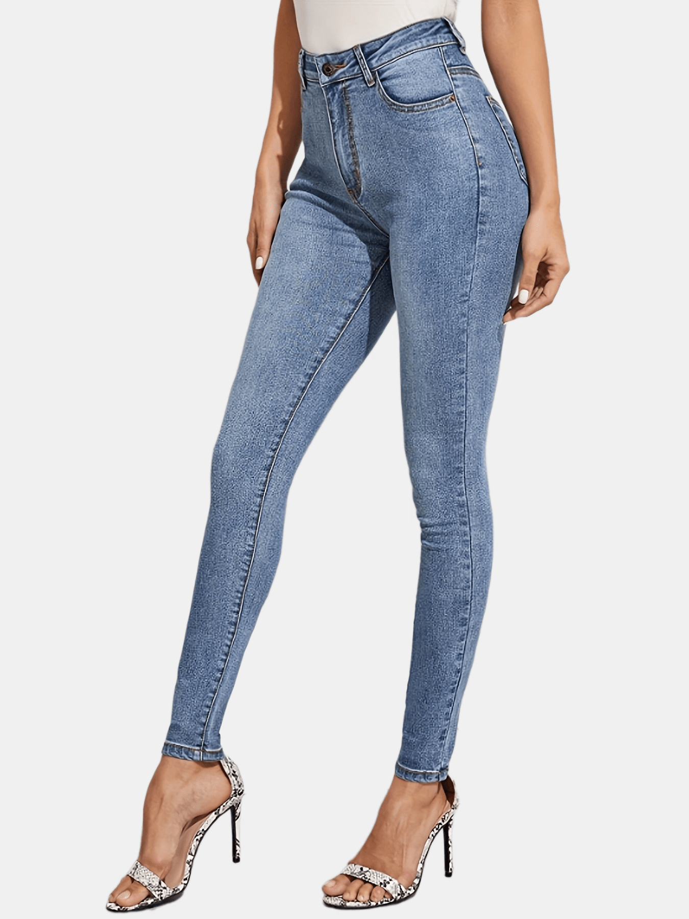 Jeans Ajustados Cintura Alta Pantalones Mezclilla - Temu