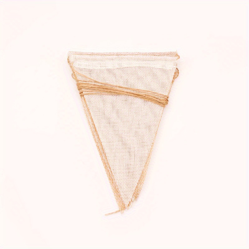 12pcs Diy Jute Burlap Lace Triangle Flag Set - Perfect For Weddings, Parties, Birthdays & Home Decor!