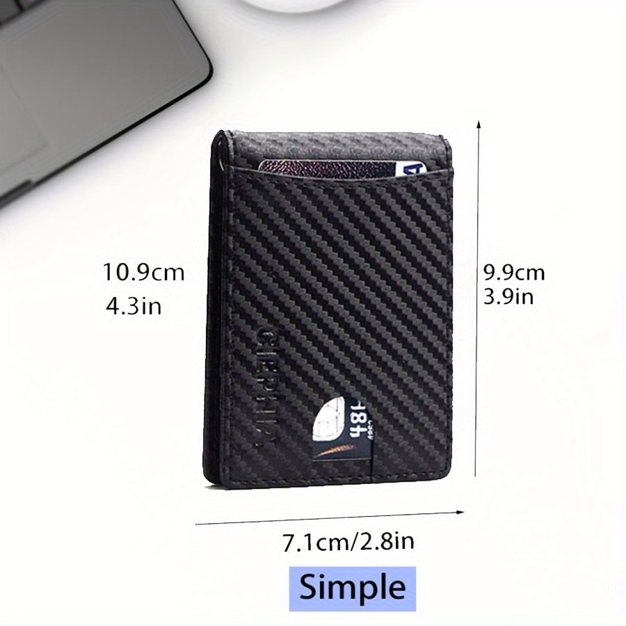 Ultra Thin Carbon Fiber Wallet For Man Rfid Anti Theft Brush Bilfold