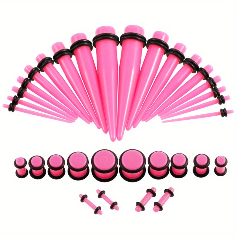 36 Pcs Colorful Acrylic Ear Gauges Taper Stretching Kit