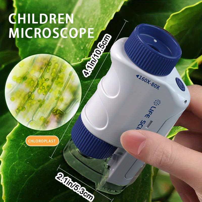 Microscope portatif 60-120x Microscope de poche Mini microscope portatif à  lumière LED -- (Aimia) 