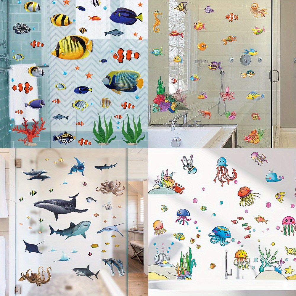 Underwater World Fish Stickers Cartoon Wall Art Sticker Home - Temu