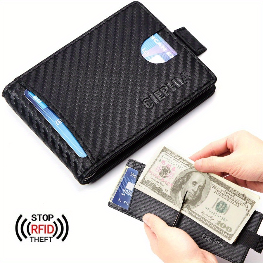 Ultra Thin Carbon Fiber Wallet For Man Rfid Anti Theft Brush Bilfold ...