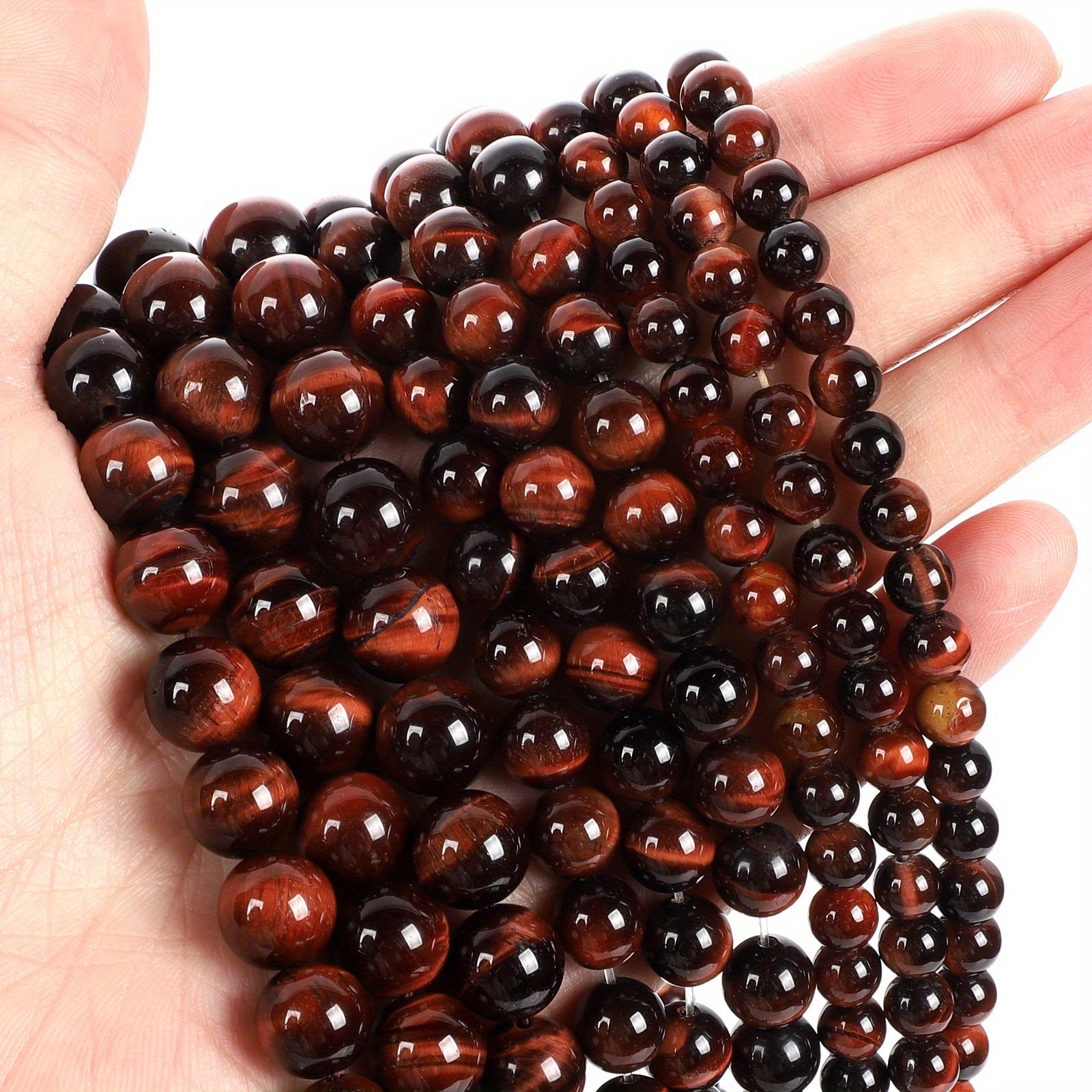 Natural Red Garnet Stone Beads Round Loose Spacer Bead For - Temu