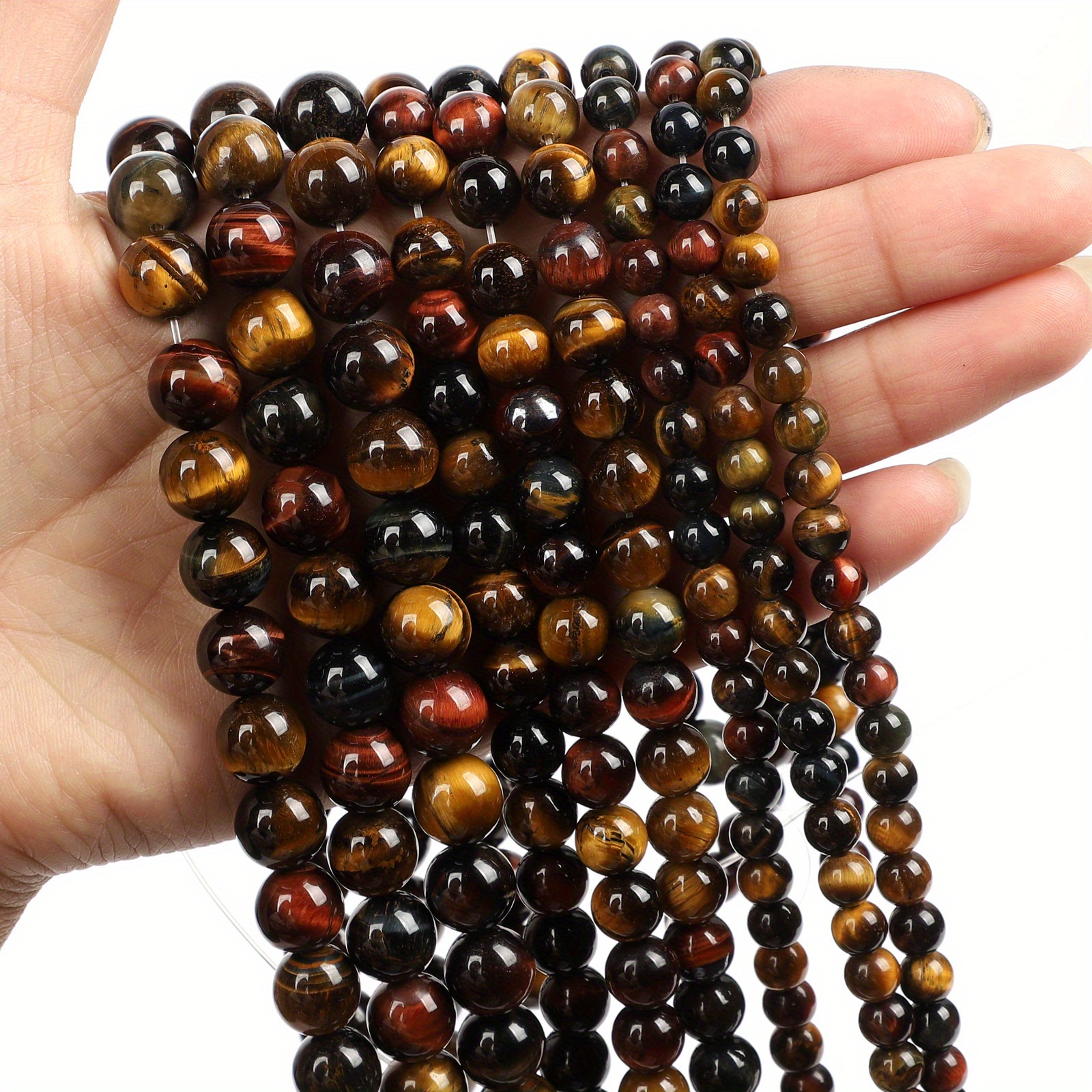 Brown Tiger Eye 8mm Round Gemstone Beads