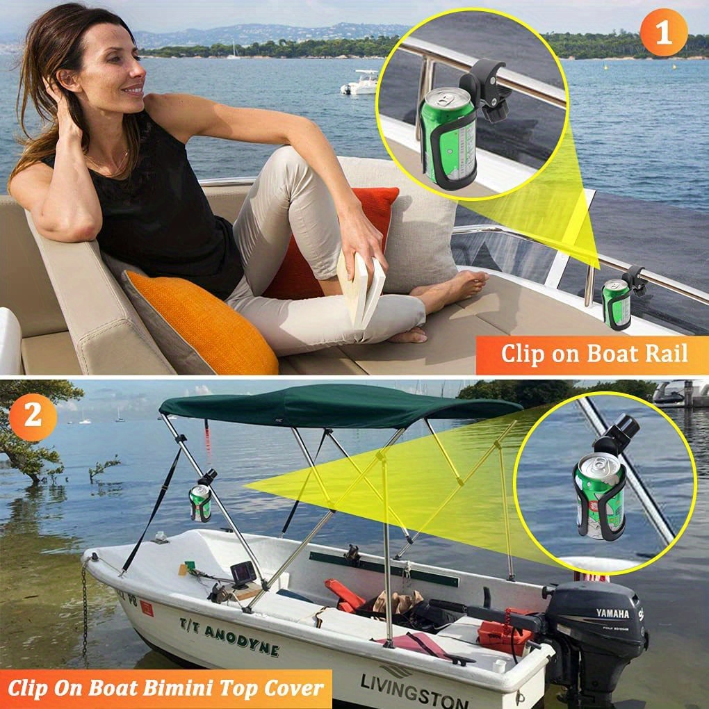 Marine Boat Rail Cup Holder No Drilling Install Boat Drink Holder Pontoon Boat  Accessories Applicable Kettle Within 3 15inch - Sports & Outdoors - Temu
