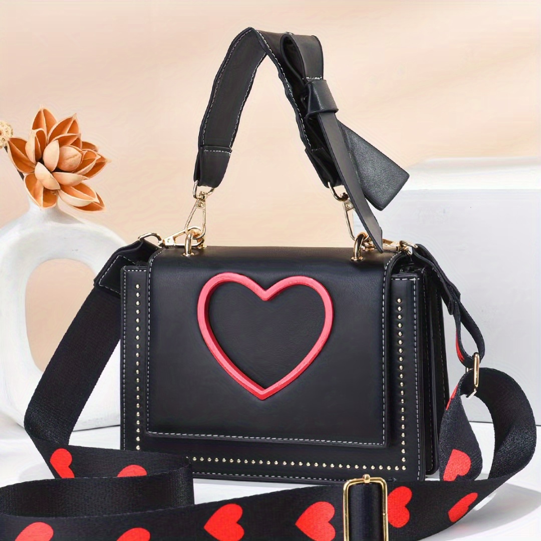 Heart Shaped Handbag (Black or Red)