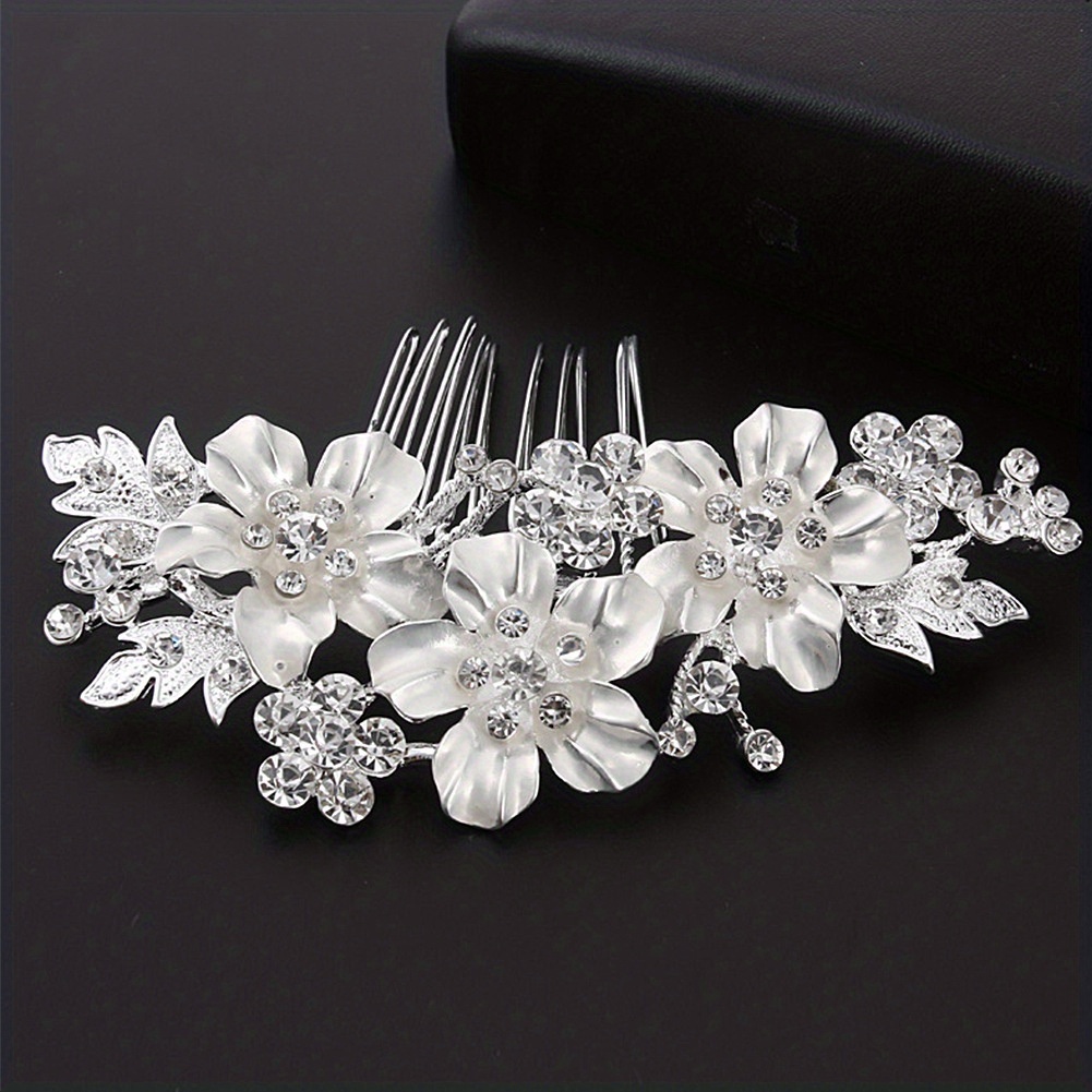 Rhinestone Flower Hair Comb Bridal Hair Accessories
