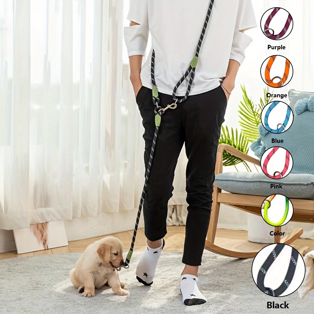 Reflective Hands-Free Dog Leash For Hiking, Walking, And Running - Adjustable Waist And Crossbody Rope For Small And Large Dogs - Bungee Leash For Sho