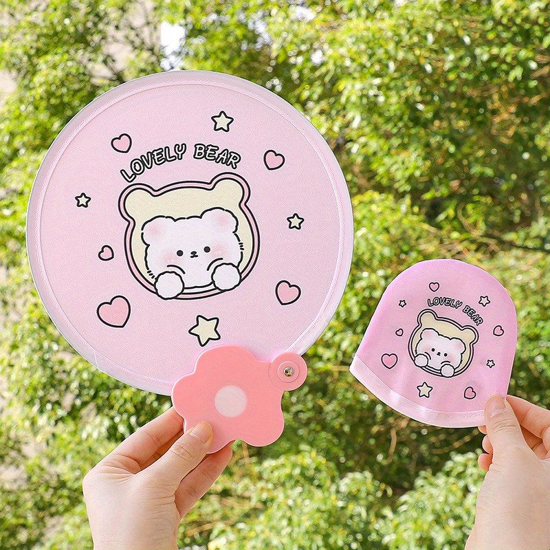 Cartoon Folding Mini Fan, Portable Summer Beach Fan