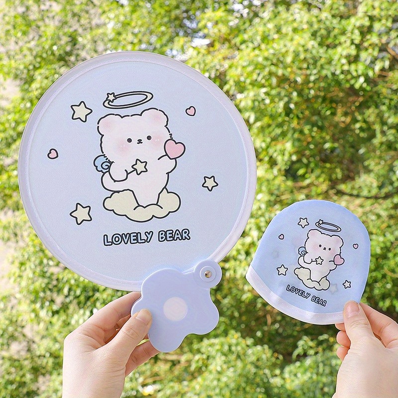 Cartoon Folding Mini Fan, Portable Summer Beach Fan