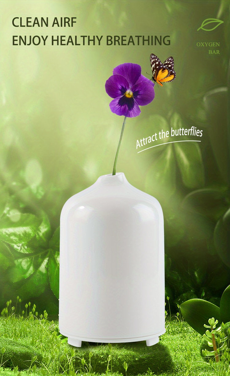 400ml aroma humidifer essential oil diffuser machine with inserting variable  and dry flowers accordingly and remote control with atomosphere light spray timing for office bedroom details 5