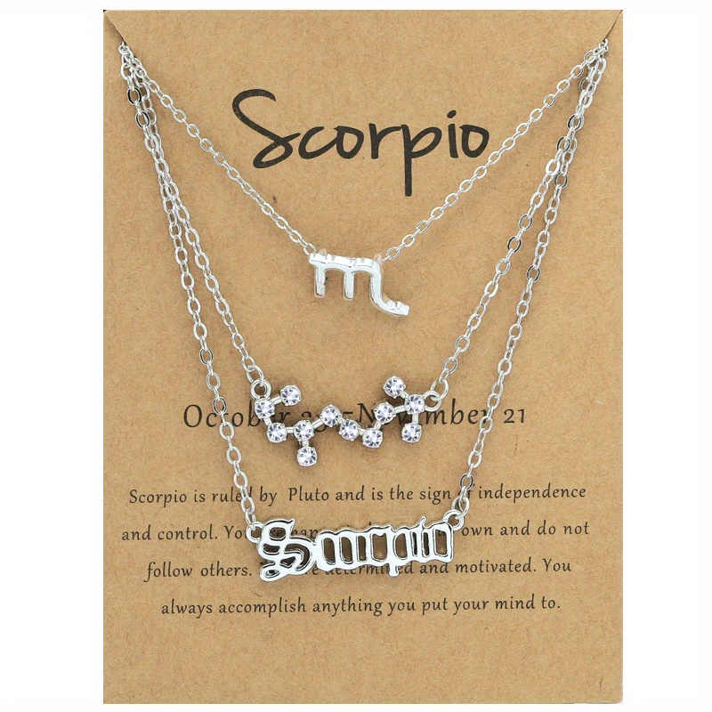TEMU 3-delige set sterrenbeeldsymbolen retro letter sterrenkaart hanger ketting sterrenbeeld kaart set ketting