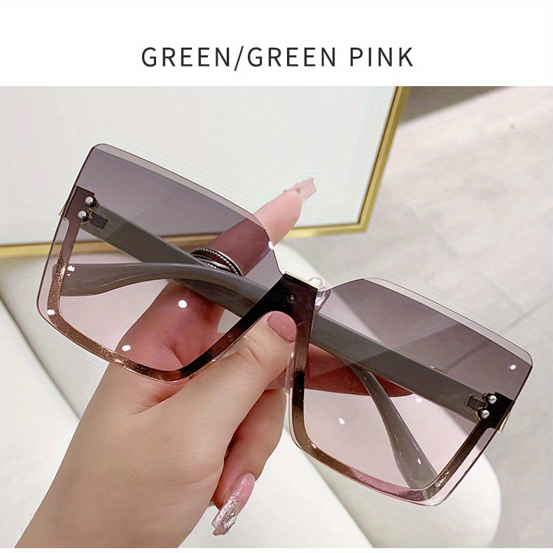 Big Square Rimless Sunglasses