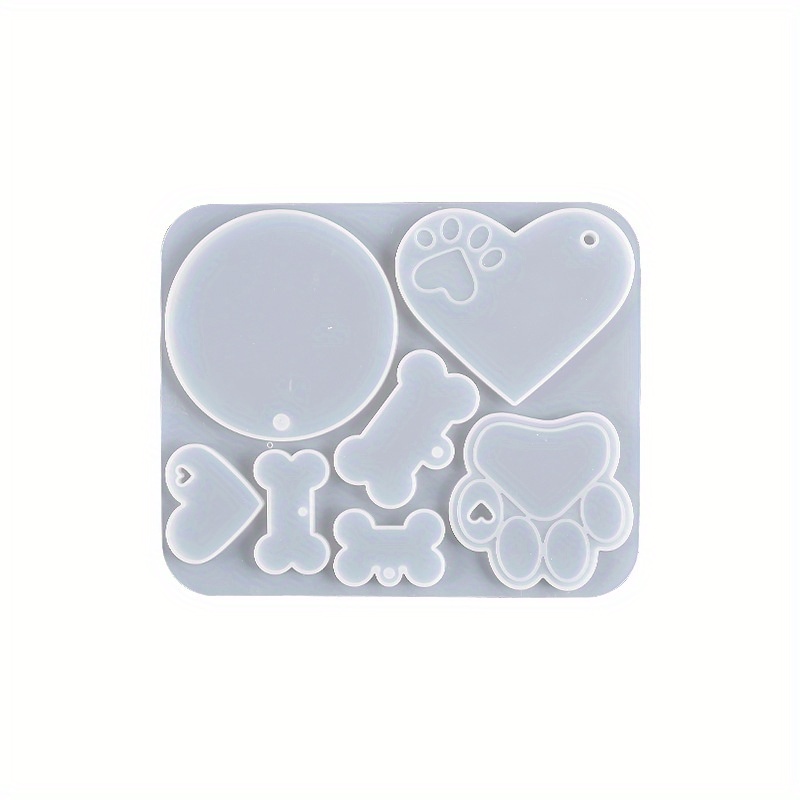 Lifetore Tag Resin Mold Silicone Kit Keychain Silicone Molds Dog ID Tag  Mold Resin Rolling Tray Mold(Dog ID Tag Mold)