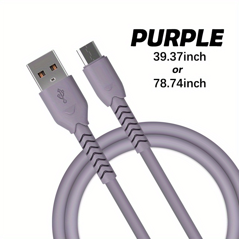 Liquid Silicone Integrated V8 Cable 2.4a Charging Cable Temu