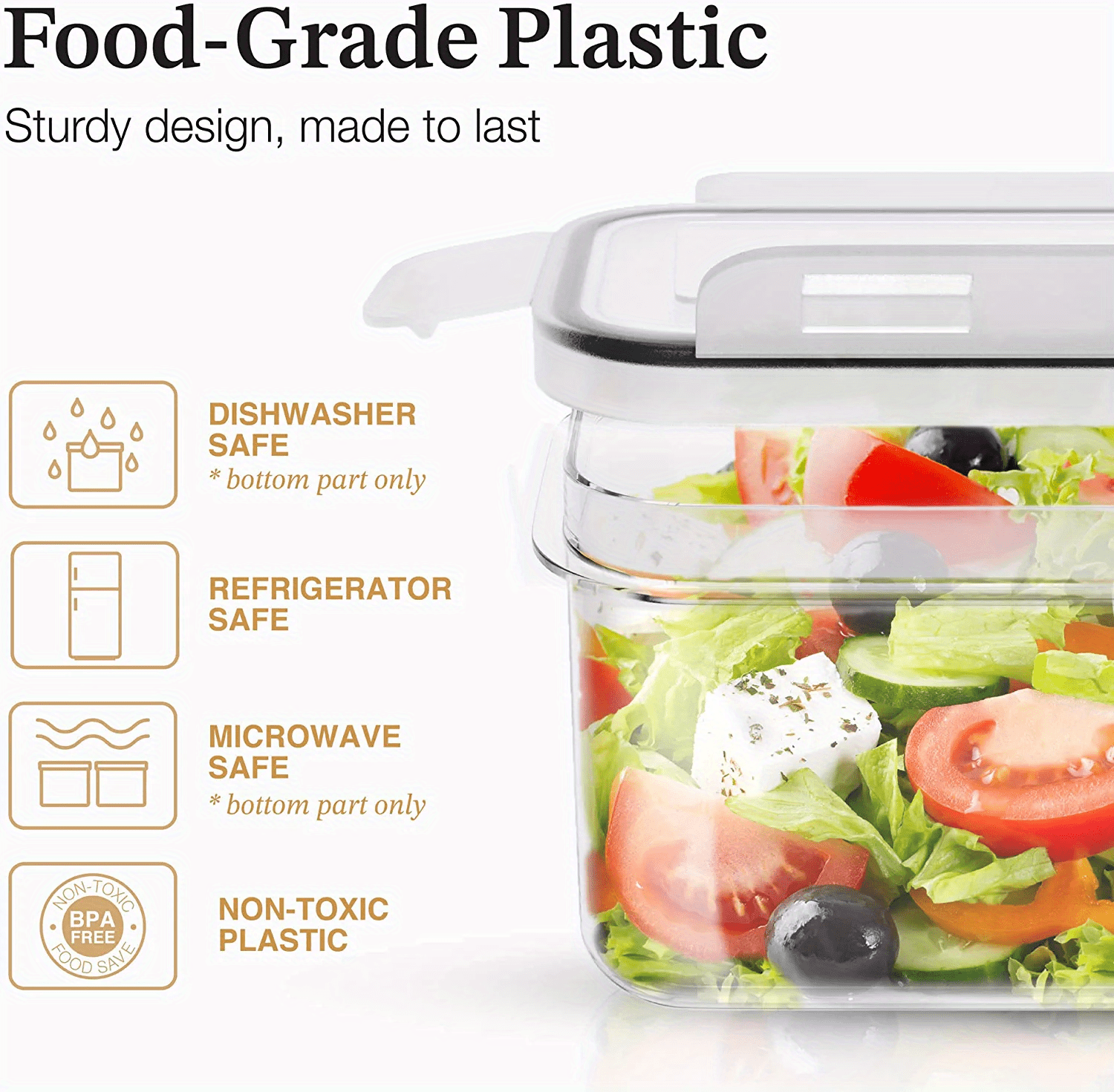 Airtight Food Storage Containers Lids Plastic Kitchen Pantry - Temu